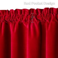 Glowsol Velvet Cafe завеси Винтидж топлина Блокиране на твърдо ниво на завеси за потъмняване на луксозни полупрозоунд завеси, червено, 26 W 24 L панели