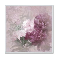 Дизайнарт 'Старинни розови и лилави цветя' традиционна рамка платно за стена арт принт