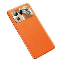 Ясен телефон, съвместим с 11Ultra подходящ обикновен обектив Metal Metal 11ultra Caster Case Case Case Para Съвместим с Pro Orange One Size