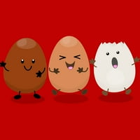 Сладки яйца на Kawaii забавна анимационна илюстрация момчета червен графичен тройник - дизайн от хора m