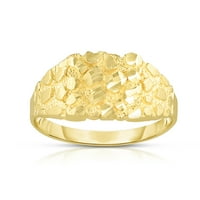 Floreo 10K жълто злато квадратен пръстен, размери - 13