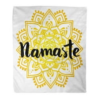 Хвърлете одеялото топло уютно печат фланелен мандала надпис Namaste rela armony balance on кръг кръг етнически комфортен мек за диван и диван в леглото
