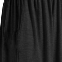 Huachen женски небрежен студено рамо ръкав мини рокля лято свободна къса рокля рокля с джобове, черни s
