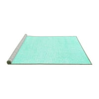 Ahgly Company Machine Wareable Indoor Rectangle Solid Turquoise Blue Modern Area Cugs, 8 '12'