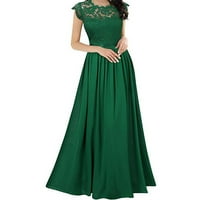 PHONESOAP Шифон рокля шифон зашиване на дантелена рокля шаферки вечерни рокли жени зелени m