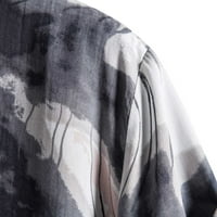Zlekejiko Men's Fashion Casual Print Broto Loweve Button Rish Collar Blouse