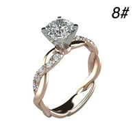 14k златен платен ореол пръстен пръстен за пръстен Роза вечен сватбен пръстен Златен диамант 18k стерлинги сребърен пръстен