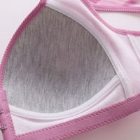 Женско печат тънка регулиране на предната катарама на гърдите Сутиено бельо без джанти лилаво m