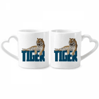 Котки тигри тигри ожесточена английска двойка порцеланов комплект cerac lover cup heart дръжка