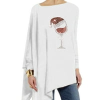 Soyxzc ежедневно модно активно облекло суичъри с дълъг ръкав кръгли върхове на шията женска тениска графична щампа тениски блузи бяло