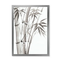 Дизайнарт 'палмов бамбук' детайл на бяло и бяло' традиционна рамка Арт Принт