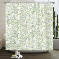 Водоустойчив полиестер душ завеса зелени растения листа за баня декор завеса тропически вана за цветя с куки стаи декор