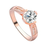 Lroplie пръстени за жени момичета цвете кристални сватбени бижута аксесоари Роза злато злато engagem Ring Gifts