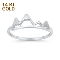 14k Gold Mountain Band Сватбена годежен пръстен 6