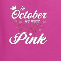 Wild Bobby през октомври носим розова корона за рак на гърдата Unisse Sweatshirt, Fuschia, XX-Clarge