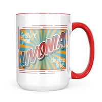 Необразие поздрави от Ливония, винтидж подарък за чаша за пощенски картички за любители на чай за кафе
