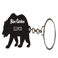 Glen Carbon Illinois Suvenir Metal Bear Keychain