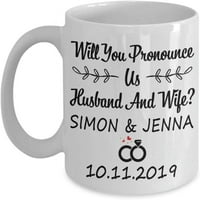 Халба Ще се ожените ли за нас Подарък Сватба Служител за кафене Идея за подарък за съпруг, съпруг любовник годишнина с сватбен чай чаша