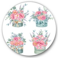 Дизайнарт 'букети от розови рози' Ферма кръг метал Арт-диск от 11