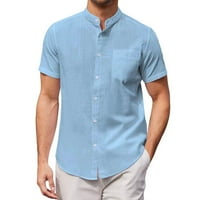 Мъжки поло риза ежедневна лента за лента с риза с късо ръкав с къс ръкав надолу риза