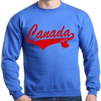 Магазин4вие Мъжко канадско червено с листо канадско знаме суитчър ХХ-голямо Кралско синьо