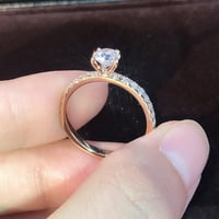 Дамски пръстен изящен лъскав кристал класически сватба джолан пръстен за булката-Златен 10