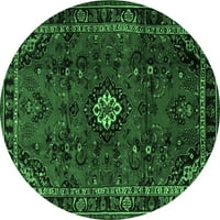 Агли Компания Закрит Кръг Персийски Изумрудено Зелено Традиционни Килими Площ, 7 ' Кръг