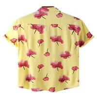 Beiwei Mens Casual Lown Down Coller Tops Buttons Хавайска блуза с къси ръкав празник летни ризи
