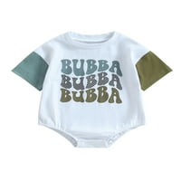 Бебешко бебе лятни дрехи с къс ръкав ромперна риза писмо отпечатан боди отгоре балонче тоалет