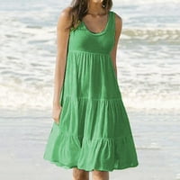 Рокли за миайилима за жени ваканционни рокли лято без ръкави плаж женски солидна женска рокля