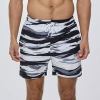 Мъжки шорти за плуване плюс размер ретро измит бърз сух леки плажни къси панталони