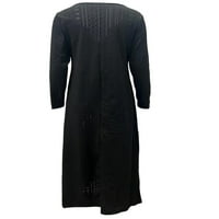 Luxplum жени кафтан рокли солиден цвят дълга макси рокля v шия разхлабено пътуване черно xs