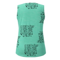 Жените Случайни Мода печат в врата цип Без ръкави снаждане жилетка риза отгоре нов ден марка риза жени с възел Памук камизоли жени