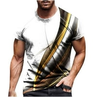 Мъжки тениски ежедневни стилни летни блузи мъже ежедневни обло деколте 3Д дигитален печат Пуловер фитнес спортни шорти ръкави тениска блуза