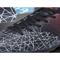 Daeful детски футболни чистила дантела футболни обувки кръгли пръсти на спортни маратонки момиче Леки сгъваеми устойчиви ниски топ атлетични обувки Черно червено 10.5