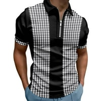 мъжки летни ежедневни хрътки печат цип завой надолу яка блуза с къс ръкав върхове риза мъжки ризи големи високи