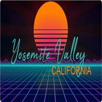 Yosemite Valley California Vinyl Decal Stiker Retro Neon Design