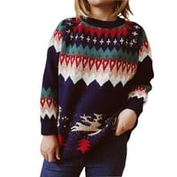 Cllios грозен коледен пуловер за жени плетени с дълъг ръкав Топ лос печат Забавен Crewneck Пуловер винтидж пуловер джъмпер есенни пуловери за жени