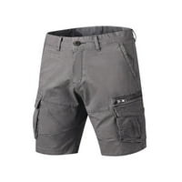 Fartey Men's Cargo Shorts с множество джобове бутон с цип отпуснат кратък спортен фитнес туризъм на открито къси панталони, M-4XL