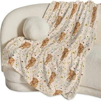 Nosbei одеяло розово носбей флорали хвърлете одеяло за момичета жени Подаръци за деца Възрастни Nosbei Soft Coute Fleece Bendle за диван диван легло 40x50