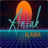 Aniak Alaska Vinyl Decal Stiker Retro Neon Design