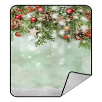Коледа Зима сняг бор конус празнични топки хвърлят одеяло руно одеяла плюшено одеяло