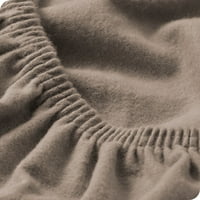 Гол домашен фланел Монтиран лист, памук, тежка категория, дълбок джоб, двойно хл, таупе